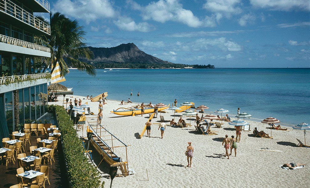 Пляж Вайкики Гонолулу Гавайи США 1960