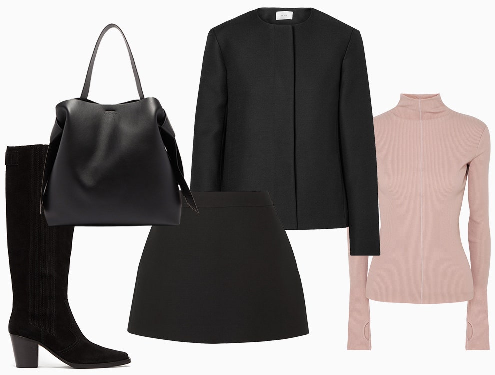 Сапоги Ganni €469 matchesfashion.com сумка Acne Studios €1150 matchesfashion.com юбка Valentino 616 netaporter.com...