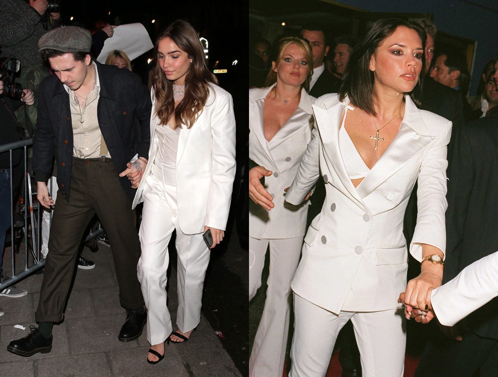 Бруклин Бекхэм и Хана Кросс в Victoria Beckham в Лондоне 2019 Джери Холлиуэлл и Виктория Бекхэм в Голливуде 1998
