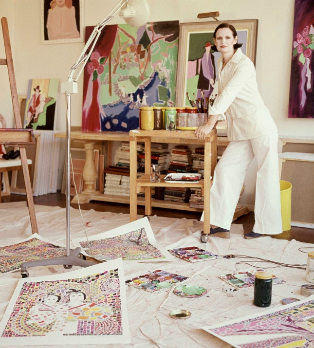 Глория Вандербилт в своей студии во время фотосессии для Vogue US в НьюЙорке 1979