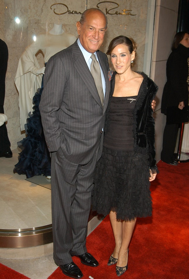 Оскар де ла Рента и Сара Джессика Паркер на открытии первого бутика Oscar de la Renta в США 2004