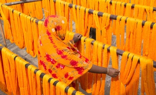 Традиционная сушка нитей вnbspдеревне вnbspБангладеше.