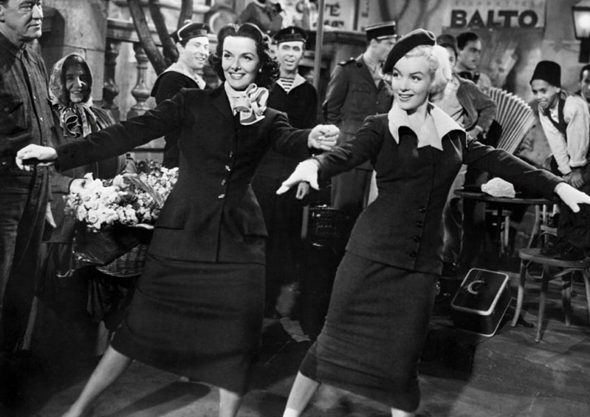 Джейн Расселл и Мэрилин Монро в фильме «Джентльмены предпочитают блондинок» 1953