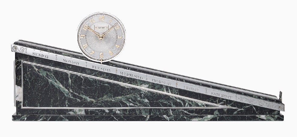 Часы Cartier из серебра золота позолоченного металла и мрамора около 1910