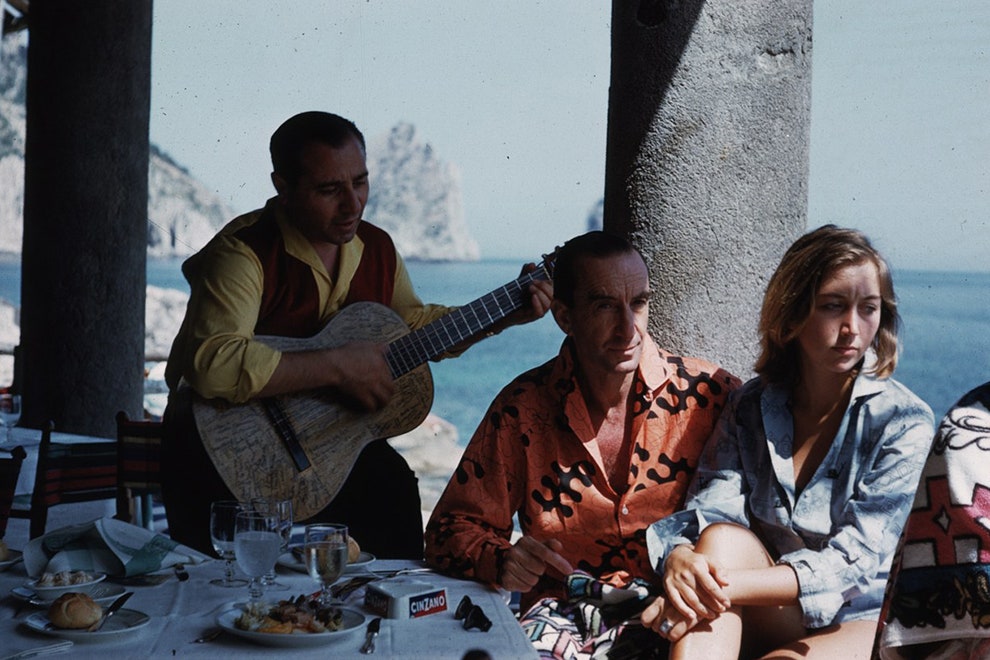 Эмилио Пуччи с женой Кристиной на Капри 1959