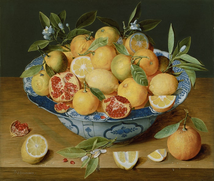 Jacob van Hulsdonck. Still Life with Lemons Oranges and a Pomegranate. 16201640
