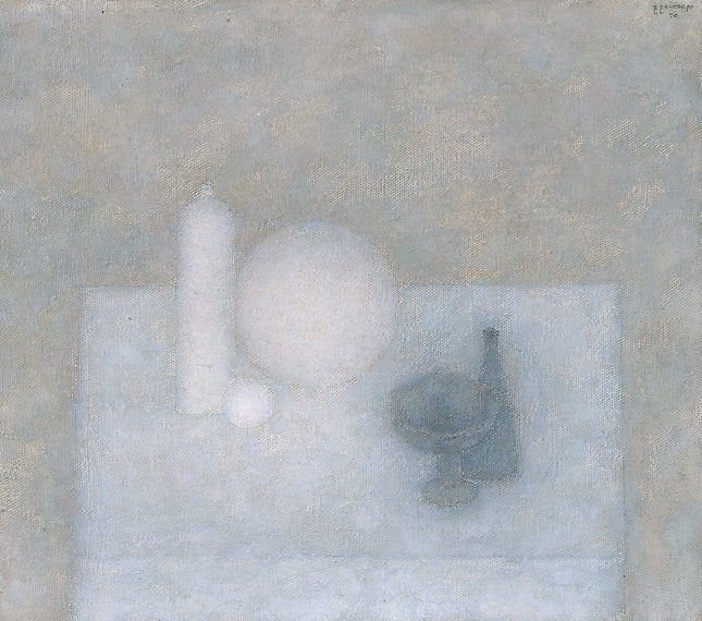 Владимир Вейсберг «Две серые вазочки и белая бутылка» 1970