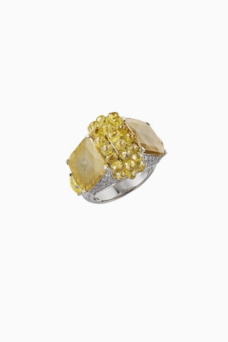 Белое золото желтые алмазы желтые иnbspбесцветные бриллианты.