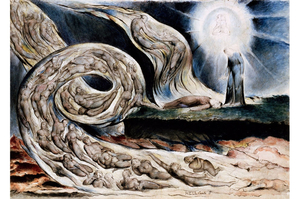 Уильям Блейк «Вихрь любовников». Иллюстрация к «Божественной комедии» Данте Алигьери 18241827