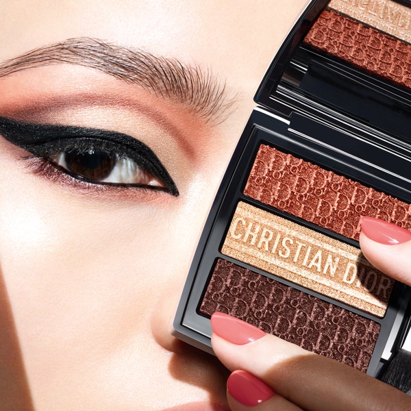 Трехцветные тени с принтом как у сумок Dior Oblique