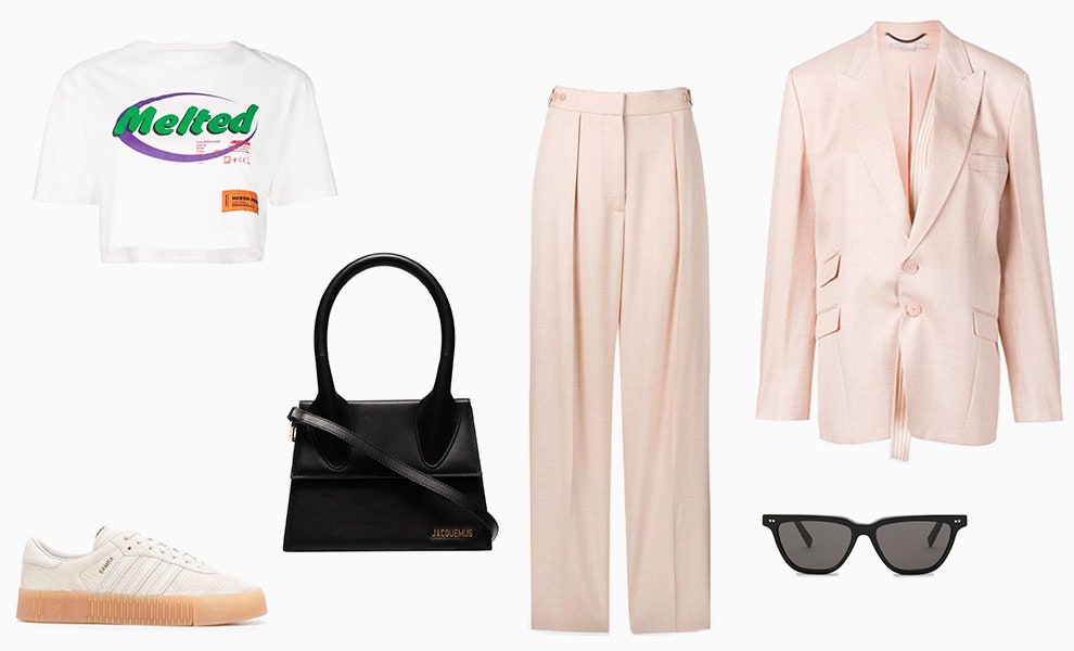 Кеды adidas 9660 рублей farfetch.com топ Heron Preston 13993 рубля farfetch.com сумка Jacquemus 50348 рублей...
