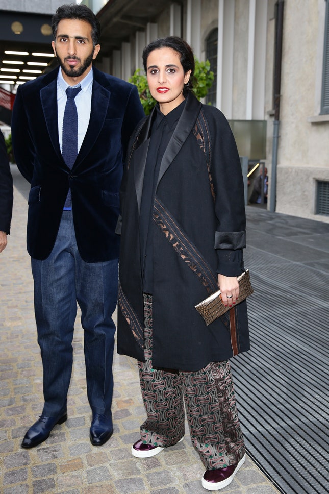 Шейх Джасим бин Мухаммад Аль Тани и шейха АльМаясса на открытии музея Fondazione Prada в Милане 2015
