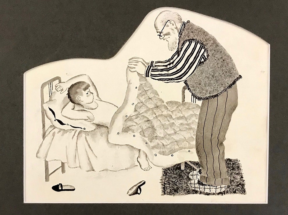Эрик Булатов. Рисунок к книге З. Александровой «Про девочку Да и мальчика Нет» 1965