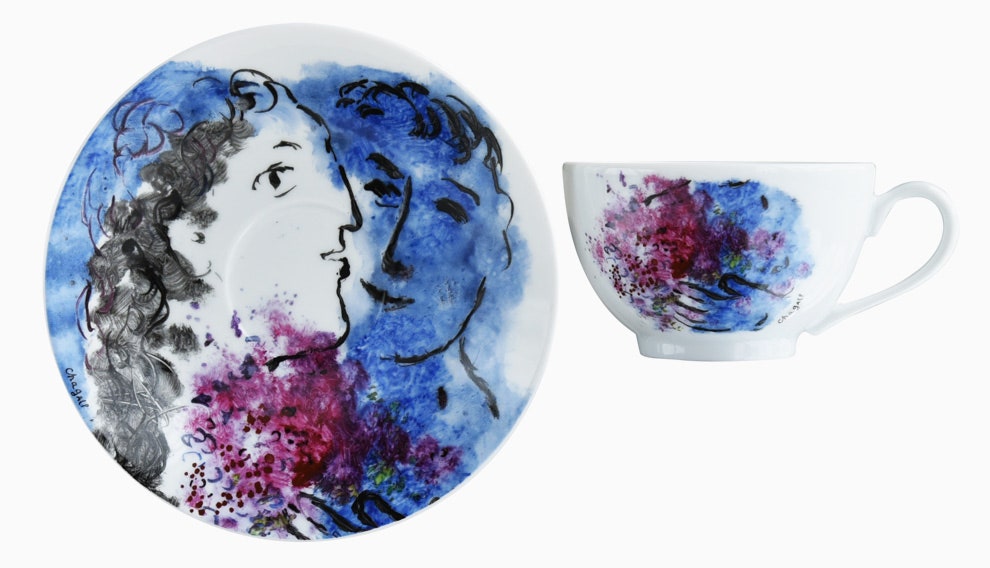 Bernardaud фарфоровый чайный сервиз «Букет цветов Марка Шагала»