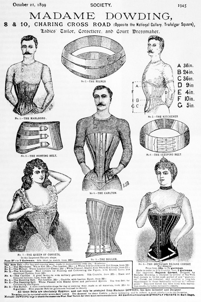 Реклама корсетов в английском журнале 1899