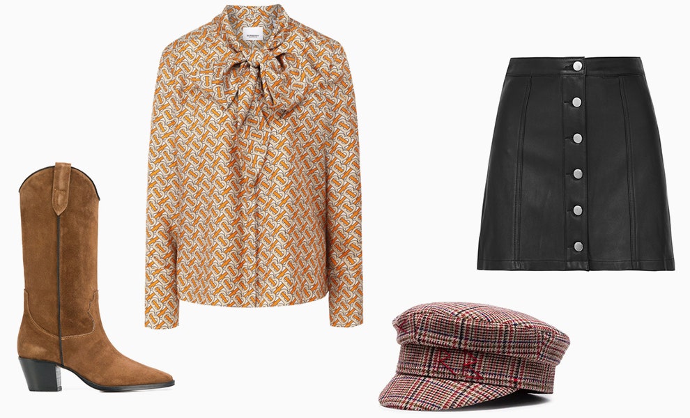 Сапоги Paris Texas 25468 рублей farfetch.com блузка Burberry 72800 рублей tsum.ru фуражка Ruslan Baginskiy 14567 рублей...