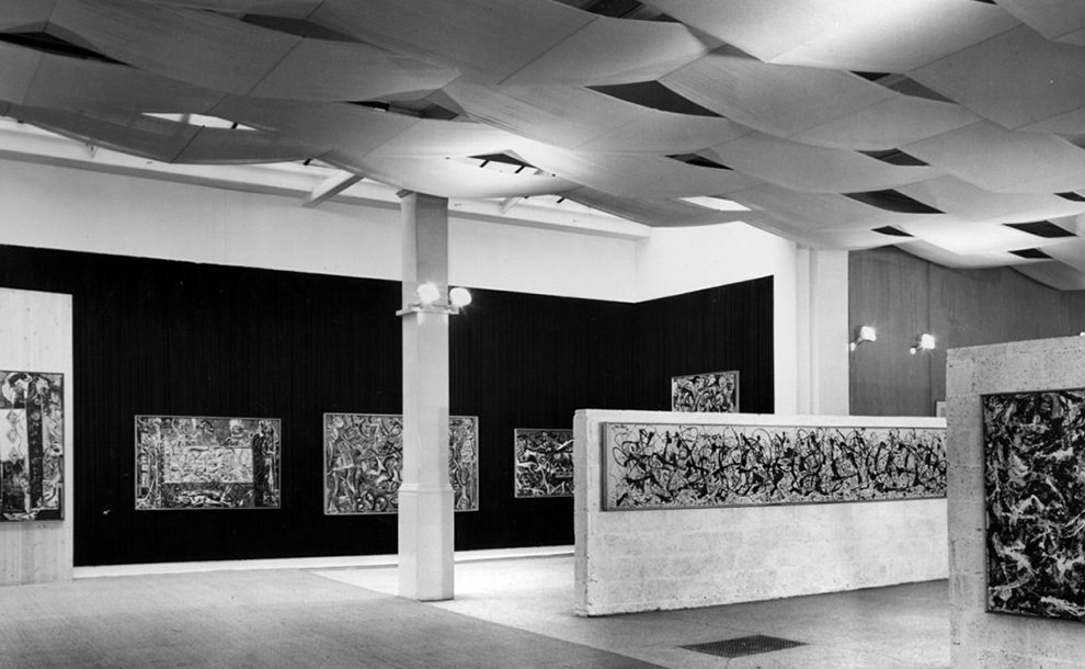 Архивный снимок выставки Джексона Поллока в галерее Whitechapel 1958 год