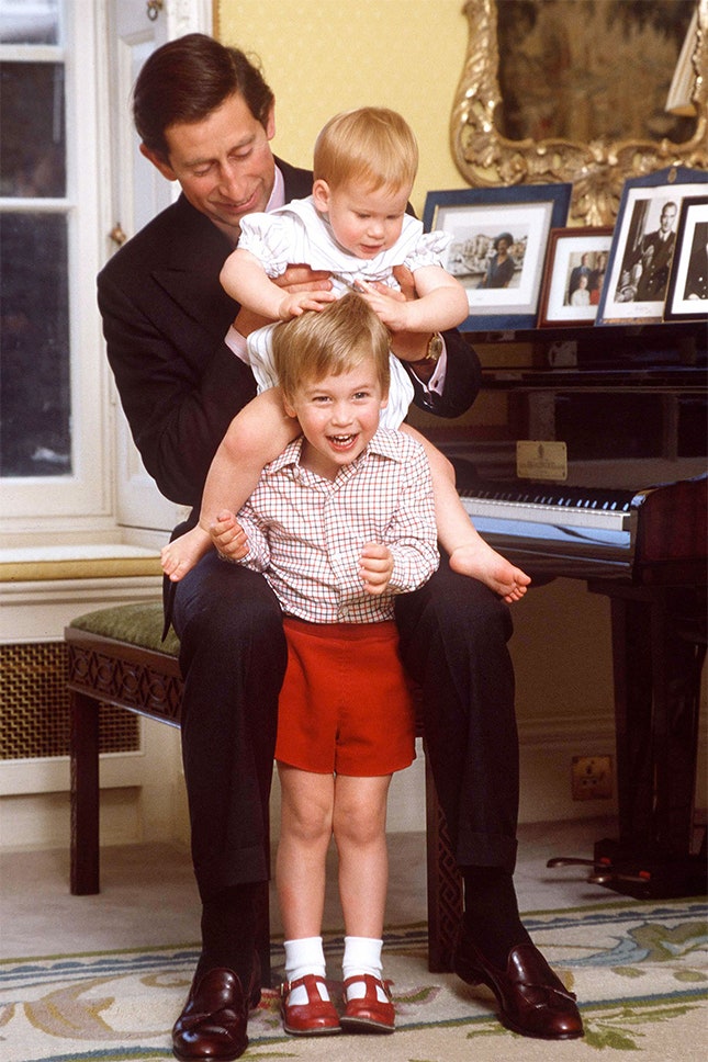 Принц Чарльз с принцем Уильямом и принцем Гарри 1985
