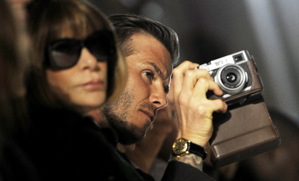 Анна Винтур и Дэвид Бекхэм на показе Victoria Beckham осеньзима 2012