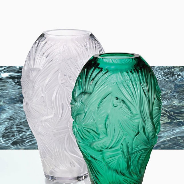 Акулы и золотые рыбки из хрусталя в морской коллекции Lalique