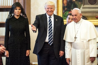 Мелания Трамп вnbspDolce  Gabbana Дональд Трамп иnbspпапа римский Франциск вnbspВатикане 2017.