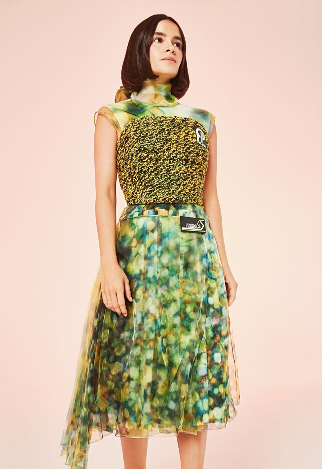 Корсет платье из органзы и платье из полиэстера Prada