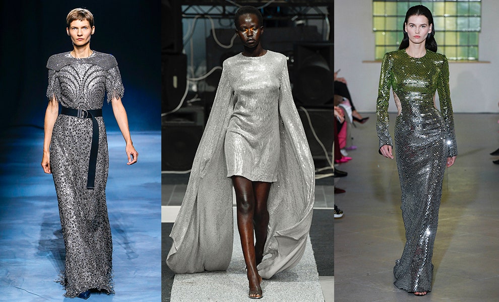 Модные тенденции 2019  платья с пайетками фото тренда весны