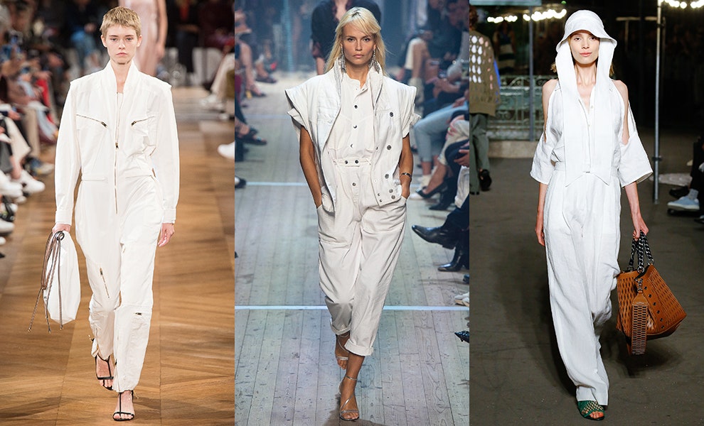 Модные тенденции 2019  белый комбинезон фото тренда весны