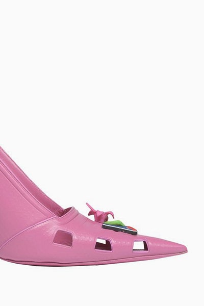 Balenciaga обувь для лета  кроксы на шпильке розового цвета