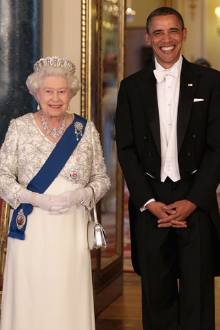 Королева Елизавета II и Барак Обама 2011.