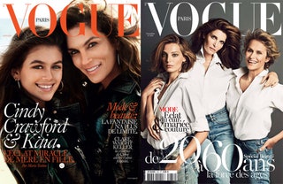 Синди Кроуфорд с дочерью Vogue Paris апрель 2016 Дарья Вербова Стефани Сеймур и Лорен Хаттон Vogue Paris ноябрь 2012.