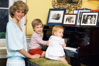 Принцесса Диана принц Уильям и принц Гарри 1985.
