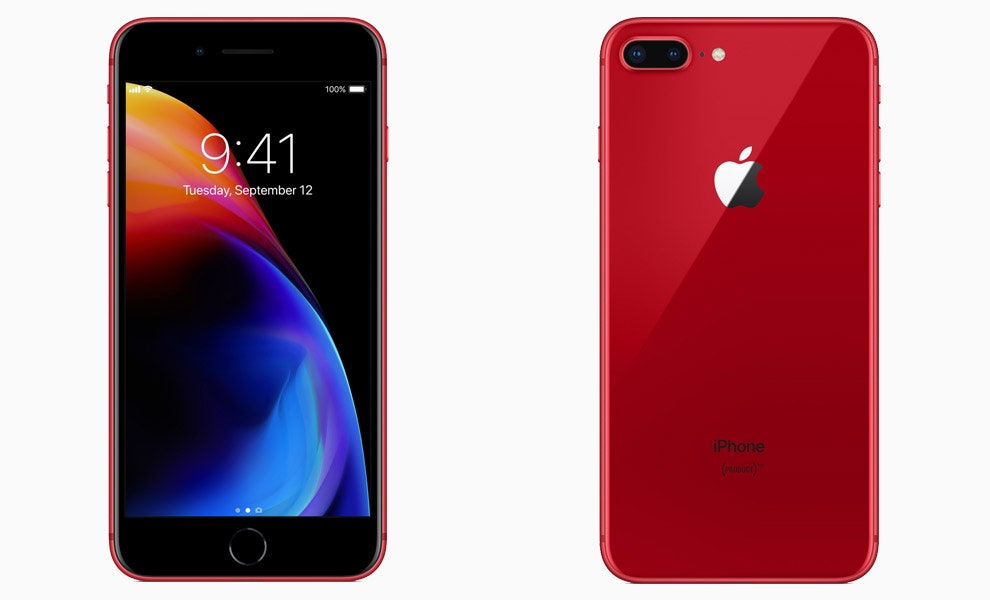 Красный iPhone 8 и iPhone 8 Plus  фото старт продаж