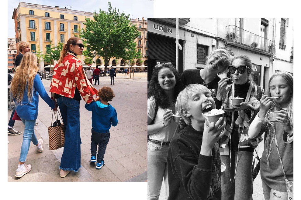 Наталья Водянова фото с мужем и детьми на отдыхе в Испании
