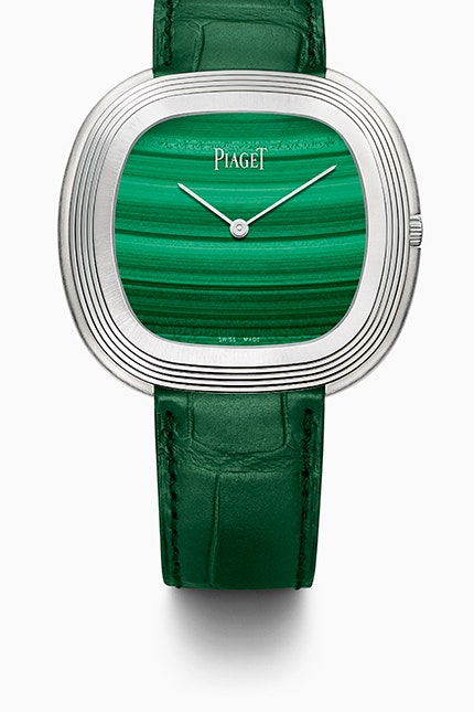 Яркие часы Piaget с циферблатами из самоцветов и ремешками в тон