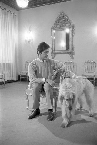 Валентино со своей собакой Рим 1963.