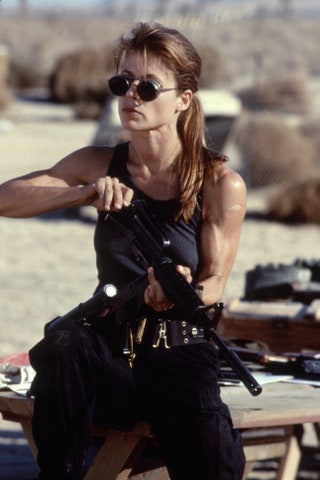 Линда Хэмилтон в фильме «Терминатор 2 Судный день» 1991.