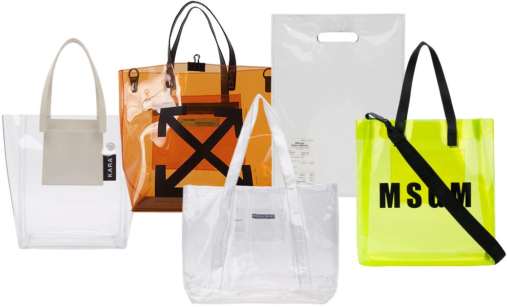 Пластиковые пакеты от Cline и Burberry и другие модные сумки из прозрачного пластика
