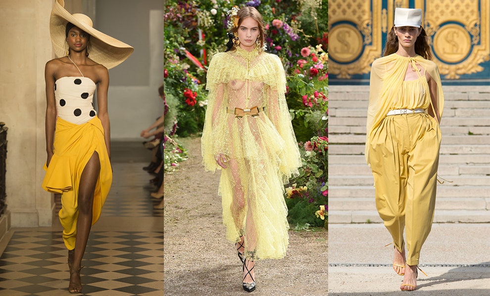 Модные тенденции 2018 желтый цвет в коллекциях дизайнеров