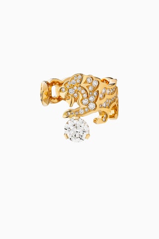 Кольцо из желтого золота с бриллиантами.