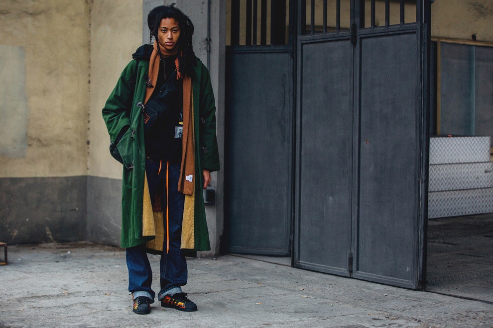 Уличный слить фото модный образов с Pitti Uomo 2018