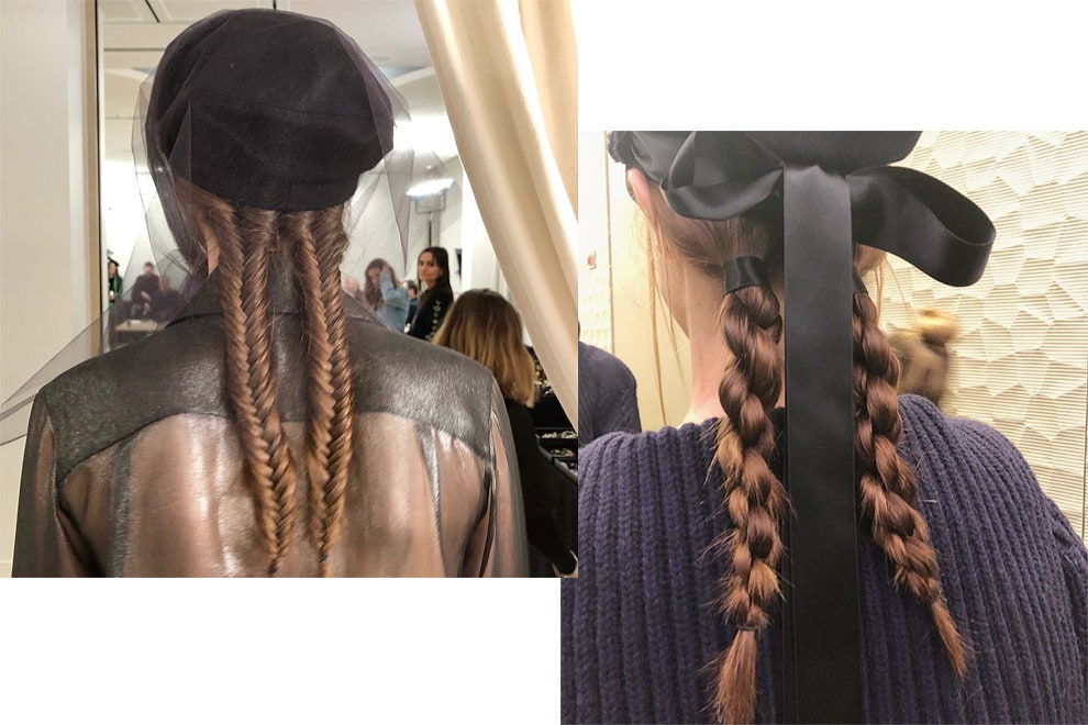 Модные прически фото колосков и кос на показе Chanel