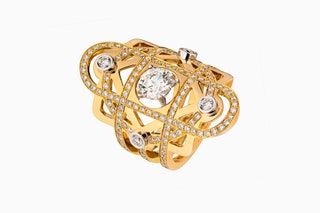 Кольцо Dimitri из желтого золота с бриллиантами. Посвящение великому князю Дмитрию Павловичу Романову.