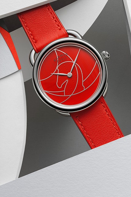 Часы Hermès Arceau Casaque юбилейный выпуск в ярких цветах