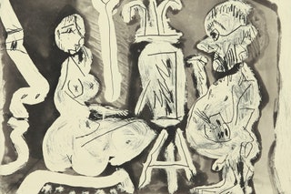 Пабло Пикассо «Художник и его модель» 1965.
