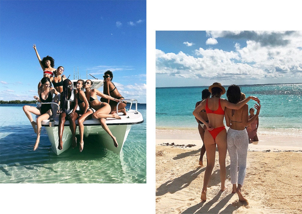 Фото моделей в купальниках на отдыхе на Багамах