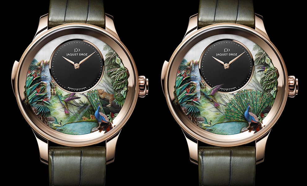 Часы Jaquet Droz Tropical Bird уникальный репетир с эмалевыми фигурками тропических птиц