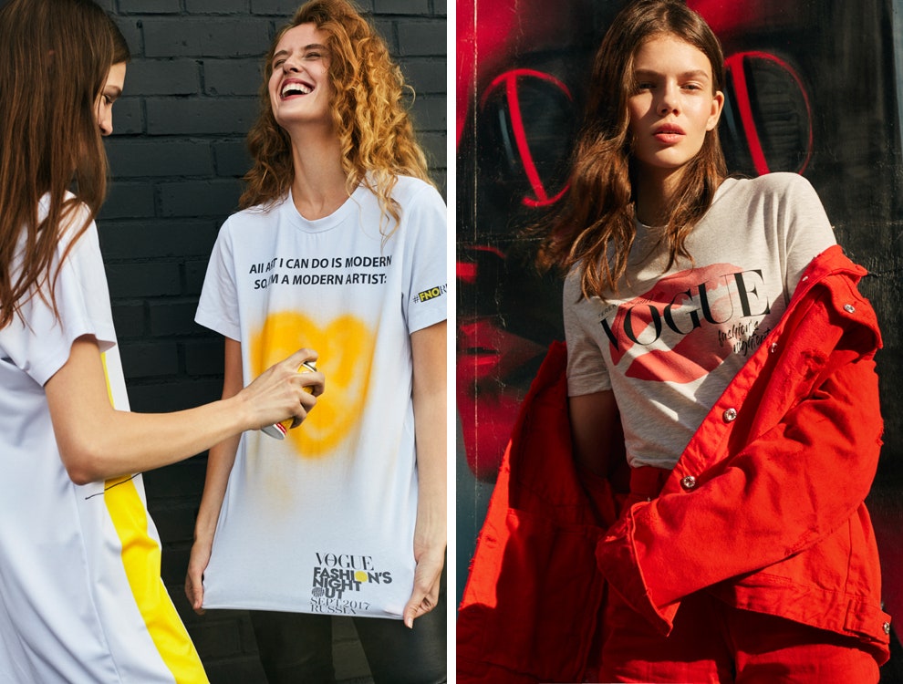 Коллекционные футболки для Vogue Fashions Night Out 2017 вариации на тему Art in Vogue