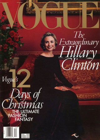 Хиллари Клинтон на обложке Vogue US в декабре 1998 года.
