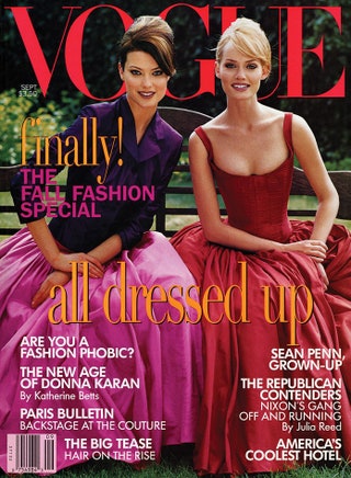 Шалом Харлоу и Эмбер Валлетта на обложке Vogue US в сентябре 1995 года.